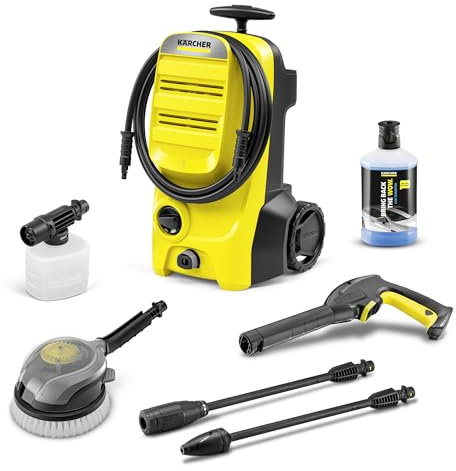 Kärcher Hochdruckreiniger K 4 Classic Car, Druck: max. 130 bar, Fördermenge: 420 l/h, Fläche: 30 m²/h, Wasserfilter, Gewicht: 4,6 kg, Hochdruckpistole, Dreckfräser, Vario Power-Strahlrohr, Car Kit