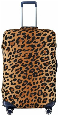 Richugui Copertura per bagaglio a mano con motivo leopardato marrone e nero, elasticizzata, lavabile, protettiva, da viaggio, resistente ai graffi, per bambini e adulti, Leopardo, M, Quotidiano