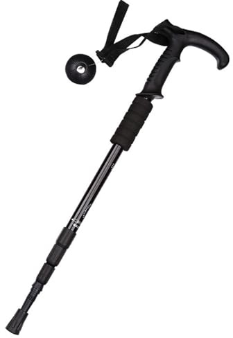 Walking Stick Telescopic Hiking Sticks Adjustable Walking Canes Trekking Poles with Wrist Strap for Ladies Women Men Elderly Seniors(Black)