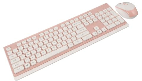 Housoutil Tastiera Ergonomica Wireless e Mouse Silenzioso Set Tastiera USB Cordless Struttura Forbice Mouse Slient Click Plug And Play Ricevitore USB Unico