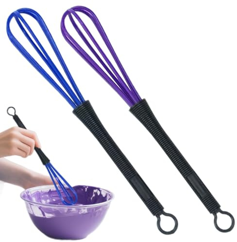 2 Pcs Plastic mini Egg Beater for Hair dye Color Mixing, Manual Egg Beater for Hair dye use