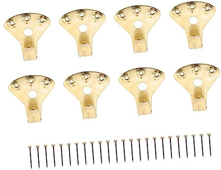 NUOBESTY 12stücke Bilderrahmen Haken Aus Messing Robuste Wandhaken Zur Aufhängung Von Bildern Inklusive Nägel Für Zuhause Und Büro Rückstandslos Und Einfach Zu Entfernen