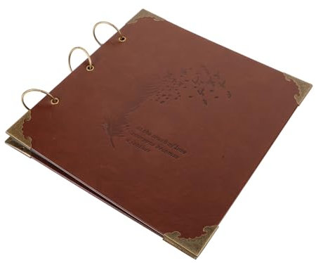 Vaguelly Kreatives Diy Fotoalbum aus PU Ring Ordner für Erinnerungen Braunes Kunstleder für Familienfotos Hochzeiten und Besondere Anlässe Langlebig und Handgefertigt