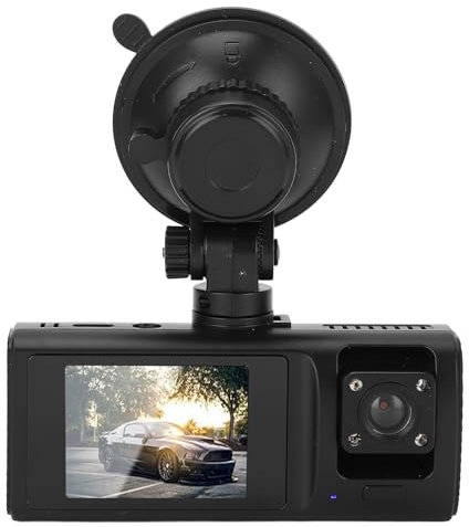 SUNGOOYUE Auto CAM CAM CAP a 3 Vie 1080p Posteriore Anteriore All'interno della modalità Parcheggio a Tripla Lente 24 Ore per Utenti di Videocamere per Auto, Materiale ABS