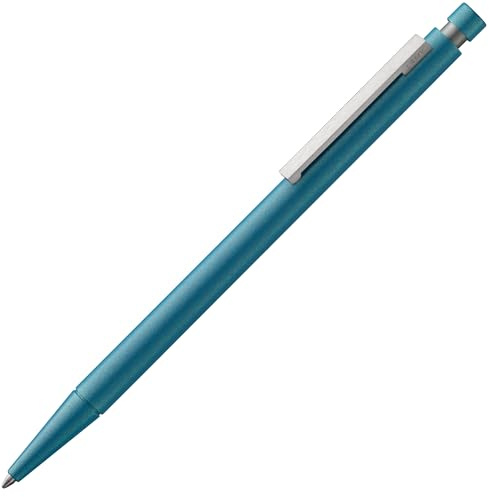 Lamy cp1 aquamarine Kugelschreiber – minimalistischer Kuli in elegantem Gehäuse aus Ganzmetall – mit abgefedertem Edelstahl-Clip – inkl. Großraummine M 16 in Stichbreite M in schwarz