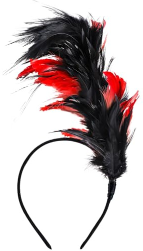 Qianyu 1920-tals fjäder fascinator pannband för kvinnor Kentucky huvudbonad Gatsby Derby hatt fascinatorer hatt för tebjudning cocktail bröllop