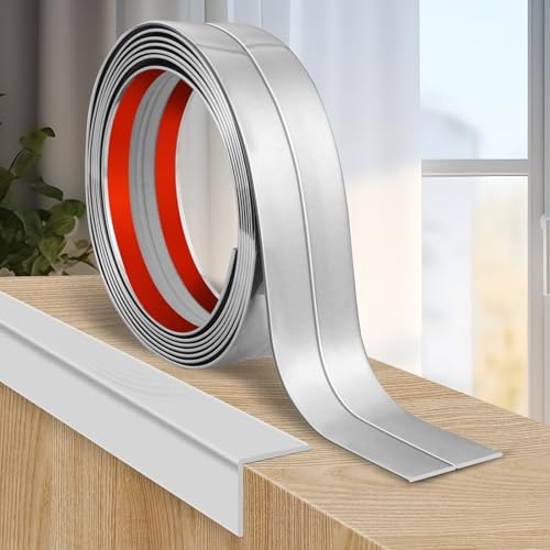 Molduras decorativas pared protector esquinas pared moldura adhesiva rodapie flexible (6cm×3m, Plateado)