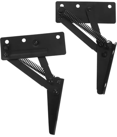 Mobestech 2 Piezas Bisagras para Sofá Cama Plegables de Metal Negro Soporte de Elevación Resistente con Muelle Accesorios de Herrajes para Muebles Conexión Rápida y Estabilidad Reforzada de