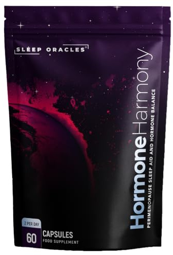 Hormone Harmony Perimenopause Sleep Aid & Hormone Balance Blend | with Magnesium Glycinate, Black Cohosh, Valerian, Passionflower | Vegan Perimenopause Supplements for Women | 60 Capsules
