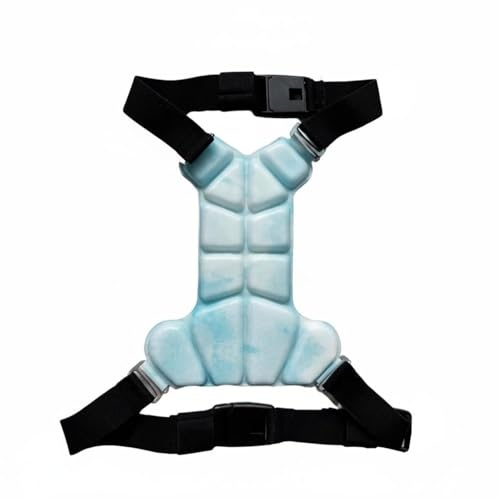 FytStycale Harnais Rafraîchissant Chien Segments Surélevés Gilet Rafraîchissant Chien Réglable Harnais à Panneau Moulé, Bleu, Bleu Marbré, L+L Convient Aux Grands Chiens