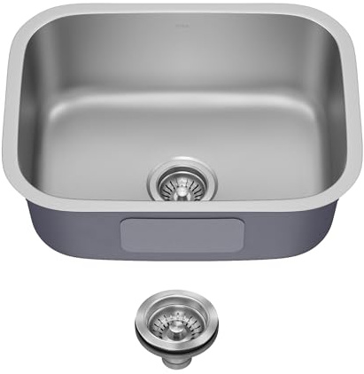Kraus 23 Inch Stainless Steel Kitchen Sink, Durable 18 Gauge Single Bowl Kitchen Sinks Undermount, KBU12