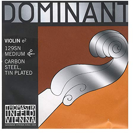 Thomastik-Infeld Dominant cuerda de violín Mi 4/4 – cuerda individual (129SN), núcleo de acero, estañada lisa, tensión media