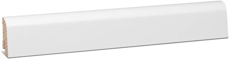 KGM Sockelleiste ExPress-45 Profil - Weiß, 2400 x 20 x 45 mm, 1 Stück | Fußleiste, Fichte Echtholz Träger, foliert, für Laminat & Parkett, PEFC-zertifiziert