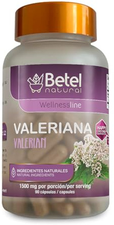 Betel Natural Premium Valerian/Valeriana Capsules 1500mg per Serving - 90 Capsules