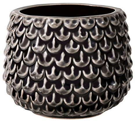 Bloomingville Pinecone Blumentopf, dekorativ, Farbe für den Innenbereich, Retro-Stil, kreativ, S (9,5 cm Ø), Schwarz, Keramik