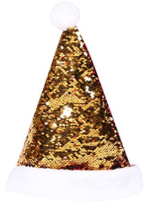 Amosfun weihnachtsmütze pailletten weihnachtsmützen kopfschmuck für weihnachten festival party supplies performance requisiten (golden)