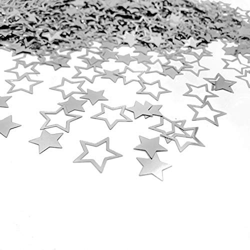 Sliver Star Confetti | Glitter Confetti Sprinkles for Party Table Scatters Decoration | Birthday Baby Shower Wedding Party Festival Supplies | Metallic Foil | 45g 1.6OZ 1100Pcs