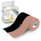 Mobiclinic®, 2 rotoli di kinesiotape, Benda elastica autoadesiva, 5m x 5cm, Tape sportivo, Alleviamento muscolare, Bendaggio kinesiologico, Nastro, Face taping viso, Nero e beige