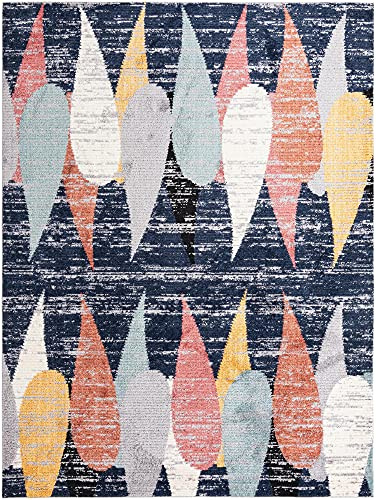 Rugs.com Tagine Collection Rug – 10' x 13' Blue Medium-Pile Rug Perfect for Living Rooms, Kitchens, Entryways