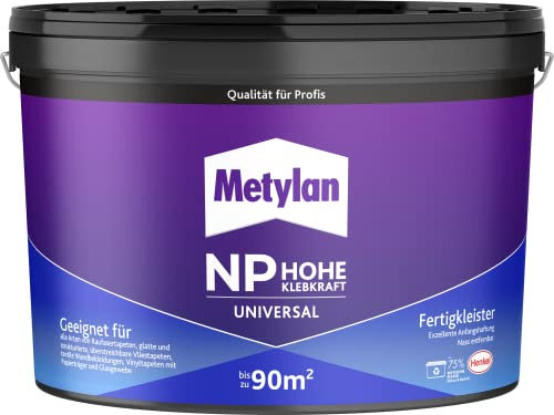 Metylan NP Hohe Klebkraft, Universal, gebrauchsfertig, Fertigkleister mit sehr hoher Anfangshaftung & Klebkraft, Zum Verkleben von Raufasertapeten, Innen widerstandsfähig gegen alle Einflüsse, 1x16kg