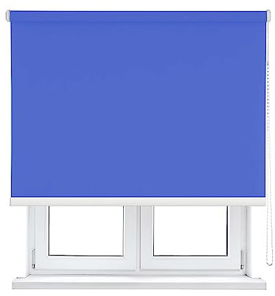 Estor Enrollable Translúcido Liso - Persiana 100% Poliéster Resistente a la Humedad y Los Rayos UV, Instalación Sencillo 60X200CM (Azul Oscuro)