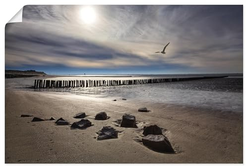 ARTLAND Wanddeko Poster & Kunstdrucke Wandposter 90x60 cm Querformat Maritime Deko Landschaften Idyll Meer Sand Strand U4VL
