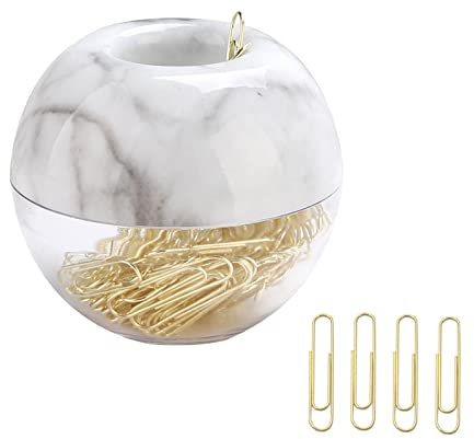 YANGLY Ceative runde Büroklammern-Aufbewahrungsbox, magnetischer Büroklammernhalter, Spender, Schreibtisch-Organizer für Zuhause, Schule, Büro