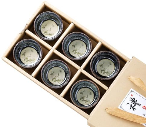 CAPIJIONG 50 ml Kreatives Tea Master Kung Fu Tee-Set Retro Ofen Verwandlung Teetasse Geschenkbox, 6 Chrysanthemen – Geschenkbox Paket
