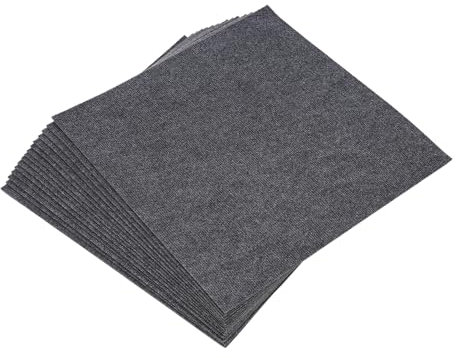 15 Stk Teppichfliesen Selbstklebend Bodenfliesen Set 60 * 60cm Bodenbelag Einfarbig Teppiche Selbstmontage Teppich Filzplatten Teppichboden Fliesen für Treppe Hause Büro (Grau)