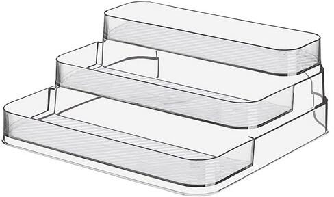 ECOJEN Acryl Gewürz Rack, keine Versammlung klare 3-Tier Gewürz Flasche Regal Eitelkeit Organizer für Kabinett Küche Bad (1pcs)