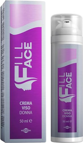 Crema Viso Antirughe Effetto Lifting e Filler Naturale, Anti-age Specifico per Donna Dermatologicamente Testato a base di Collagene Acido Ialuronico, Pelle tonica elastica ringiovanita, Crema Anti-età