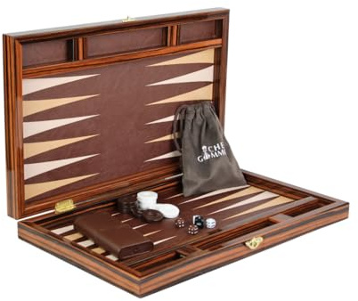 Backgammon-Set aus Leder, 61 cm