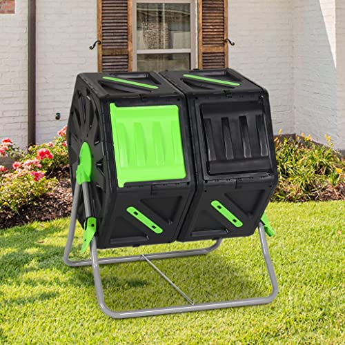 Home Articoli,Composter Tumbling Doppia Camera 63x60x74 cm 140 L Polipropilene, mobili da abito