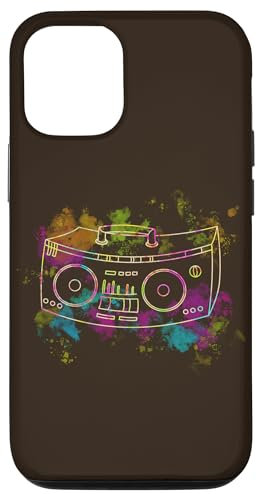 Hülle für iPhone 13 70er 80er 90er Y2K Ghetto Blaster Bunte Boom Box