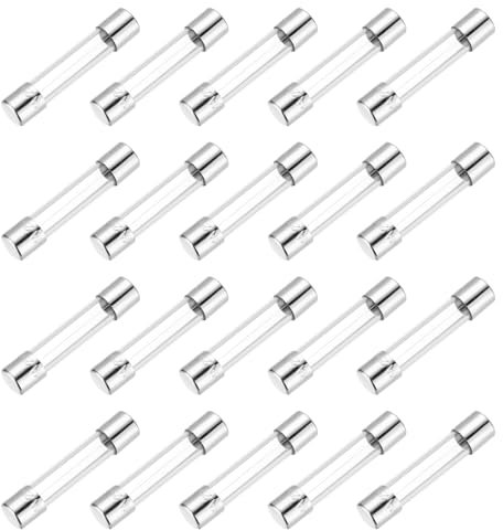 QUARKZMAN 1A Glassicherung 5x20mm, 20 Stück Feinsicherungen Träge Auslösecharakteristik 250V Sicherung für Haushaltsgeräte