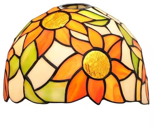 FUIBEJAE Reemplazo de la Pantalla de la lámpara Tiffany de 8 Pulgadas, Pantallas de Vidrio de Girasol para lámpara Colgante