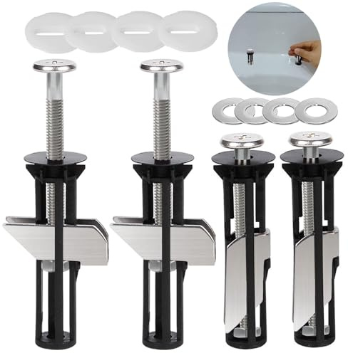 Heavy Duty Toilet Seat Fastener Bolt Kit, 4PCS Toilet Seat Fittings,Universal Toilet Seat Screws for Top Lid Hinges，Easy-to-Assemble Universal Replacement Part
