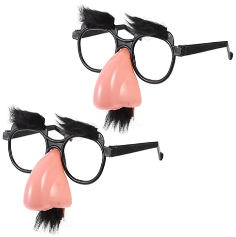 IMIKEYA 2 Stück lustige Brille mit Nase und Bart - Halloween Kostüme Große Nase Brille Partybrillen für Halloween Cosplay Party Weihnachten