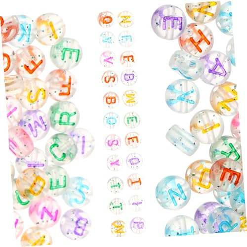 Housoutil 1tasche Buchstabenperlen Acryl Diy Armbandperlen Alphabetperlen Zum Basteln Für Heimwerkerbedarf Und Haushaltsdekoration Lose Perlen Zum Schmücken Von Halsketten Und