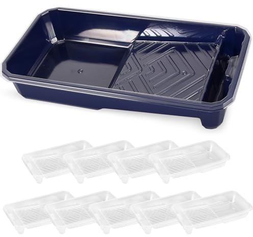 4 Inches Paint Tray, 10 Disposable Paint Tray Liners for Small Roller, Mini Paint Tray Liner Set for Easily Switching Paint Colors, Paint Roller Tray Insert for Painting, Walls, Home Renovation
