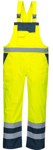 Men's Hi Vis FR Coveralls Waterproof Thermal Lined Durable Polycotton Boiler Suit for Mechanics, Warehouse, Garages & DIY, High Visibility Winter Work Overalls with Waterproof Breathable Bib and Brace