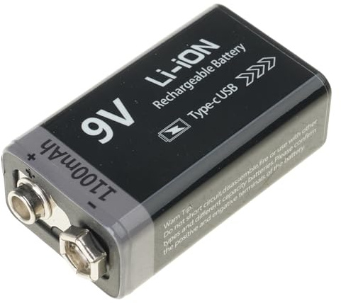 BOGEEL Batterie rechargeable 9 V 6F22 800 mAh/1100 mAh haute capacité pour alarmes et microphones sans fil