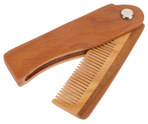 HONITANO Holz bartkamm mit Lederetui Langlebiger Herren Bartstyling kamm aus Natürlichem Holz Tragbar für Reisen und Zuhause Klar Strukturierte Holzgriffe Pflegt und Formt Bart Präzise