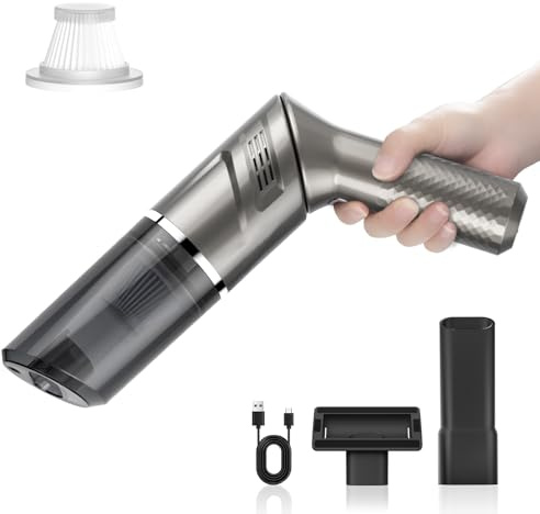 MZGO Handstaubsauger Akku Testsieger,Tragbarer Autostaubsauger mit 90° Verstellbarem Griff, 2000 mah / 22000 Pa Mini Staubsauger,Ideal für Auto,Teppiche und Haarentfernung von Haustieren