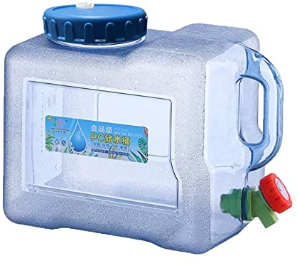 YWJLQH Botella Exterior Garrafa Agua 5L Recipiente Bebida Portátil Asa Grifo Reutilizable Material PC Bayer Resistente Golpes Adecuada para Camping Autoexcur, 8L