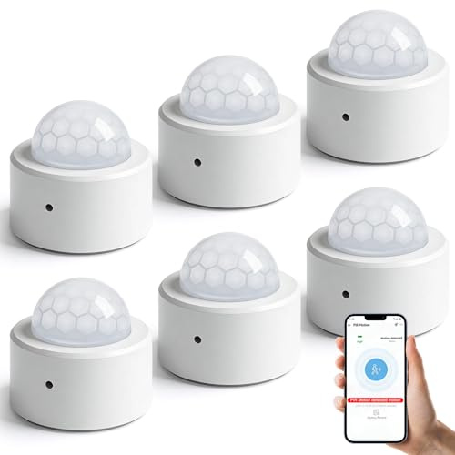 6 rilevatori di movimento Zigbee, sensore di movimento PIR, rilevatore di movimento intelligente WLAN per app Smart Life/Tuya, ambienti di sicurezza e controllo della luce intelligenti (ZigBee Hub