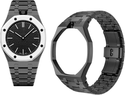 Kit De Modification De Montre En Acier Inoxydable, Bracelet Et Boîtier En Métal Compatibles Avec S-watch X Ap Royal Pop, Kit De Conversion Pour Montre De Poche 12H Black metal set