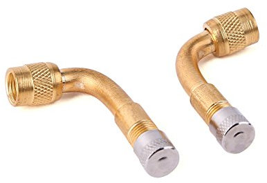 Ventilverlängerung für Motorradreifen, Universal, 90-Grad-Winkel, inkl. Staubkappen für Auto, Motorrad, Van, LKW, 2 Stück