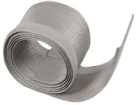Maclean MCTV-675 Klettverschluss Kabelschlauch Kabelkanal 180x8,5cm Kabel Halter Orgaizer Klett-Kabelkanal Gewebeschlauch (Grau)