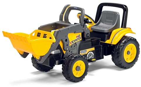 PEG Maxi Excavator Ruspa a Pedali per Bambini dai 2 Anni con Benna Semovente, Sedile Regolabile e Clacson